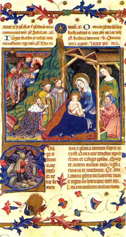 Adorazione dei Magi, dal breviario di Martino V