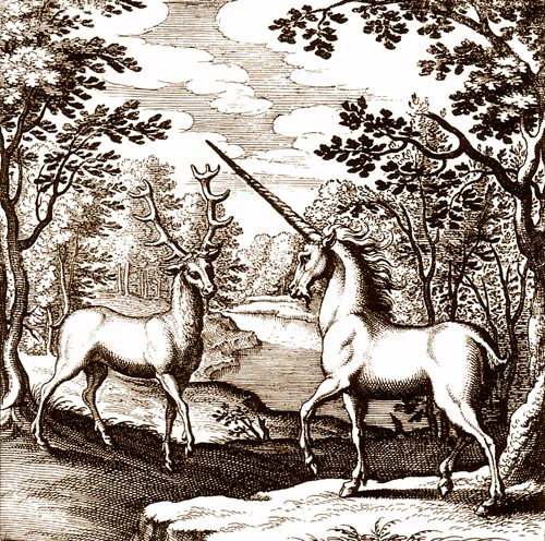 Cervo e Unicorno, dal De lapide Philosophico di Lamsprinck